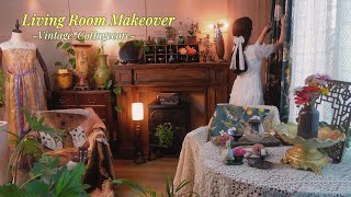 Living room  makeover with vintage style? | Cozy cottagecore living??