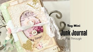 Mini Junk Journal ✂️ Flip Through Tag Accordion Shabby Style Tags Full flip-through  Iralamija