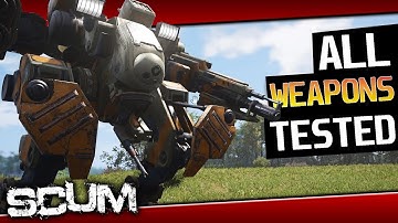 SCUM - ALL Weapons vs Sentry! Testing with SVD, Shotgun, AKM, AK 47, Grenade, AKS, M1 [ GUIDE  ]