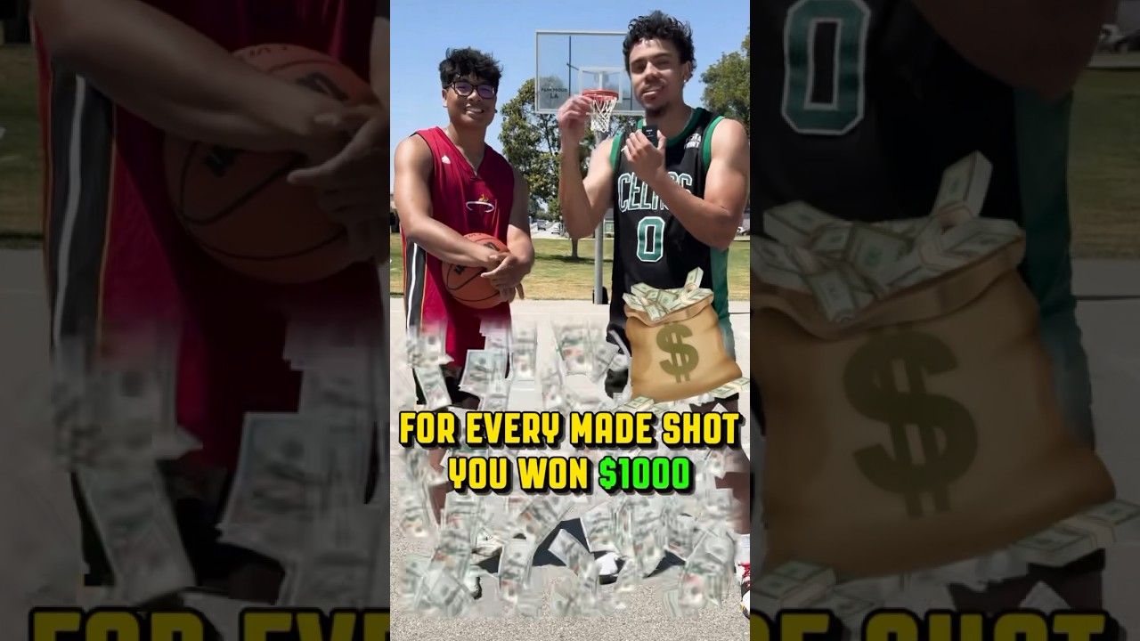 Win $1,000 for EVERY Shot I Make! 🏀💰 #shorts