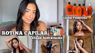 Complete hair care routine using the Poderoso line from Gold Spell 🧡🥕 #haircare #hairroutine