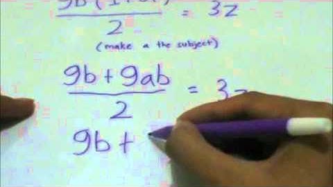 Rearranging Formula - A Mathematic Video