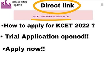 KCET TRIAL  APPLICATION|HOW TO APPLY FOR KCET 2022|KCET 2022 DOCUMENTS|@ManojPN
