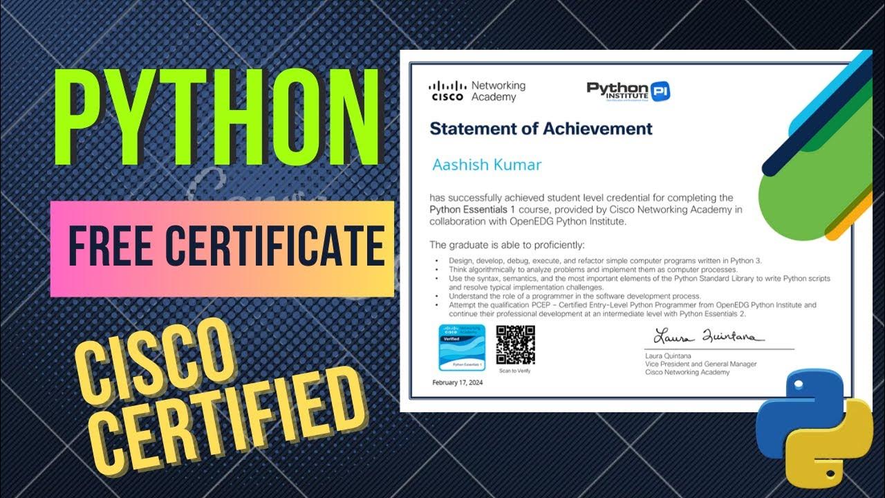 Python Essential 1 certified by cisco | how we get certificate in ...