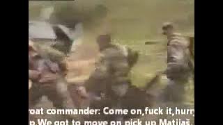 Croat soldiers capture a Serb soldier in Bosnia
