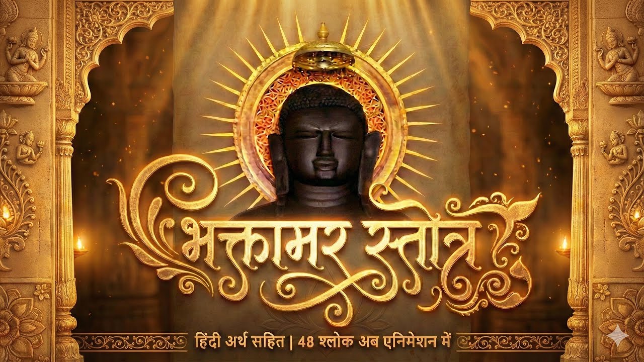 श्री भक्तामर स्तोत्र | Animated Shree Bhaktamar Stotra | 48 Shlok with Hindi Meaning |