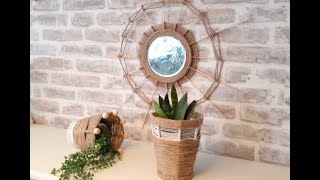 ДЕКОР ЗЕРКАЛА ИЗ ШПАЖЕК И ШПАГАТА...Best DIY Mirror decor...