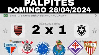 PALPITES DE FUTEBOL PARA HOJE 28/04/2024 +BILHETE PRONTO DOMINGO