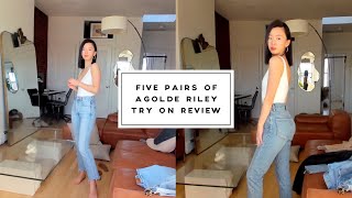 Holiday shopping haul part one：Five pairs of Agolde Riley, try on and review