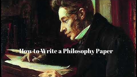 How to Write a Philosophy Paper