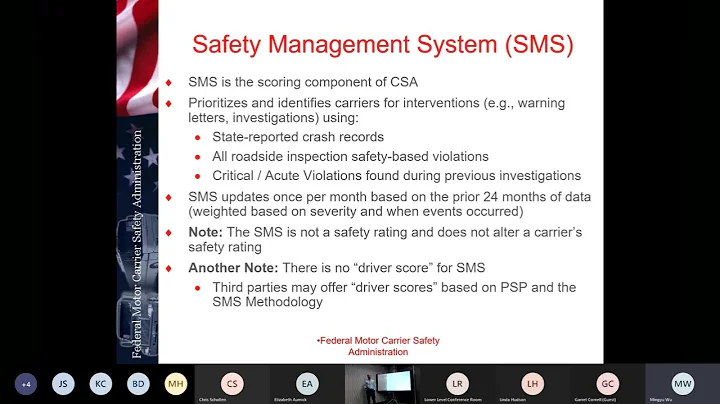 WM-ASSP March 2022 Meeting DOT – FMCSA Updates Safety Management System (SMS) Website