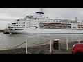 M.V Columbus Cruiseliner leaving Port of Tilbury Uk
