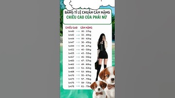 Bảng tỷ lệ chuẩn cân nặng chiều cao của phái nữ/Đặng Kim Toàn