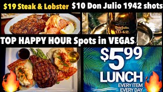 7 BEST HAPPY HOUR Eats & Drinks in VEGAS  #vegasbars vegaseats #vegas