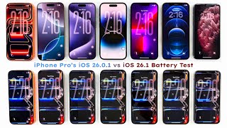 iPhone Pro Models | iOS 26.0.1 vs iOS 26.1 ULTIMATE Battery DRAIN Test 