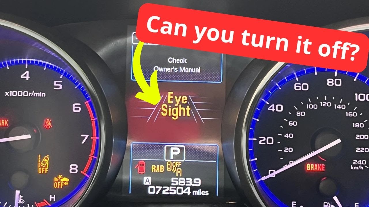 How To Turn Off Eyesight On Subaru