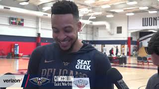 CJ McCollum on last game, recovering from health and safety protocols | Pelicans Practice Interview