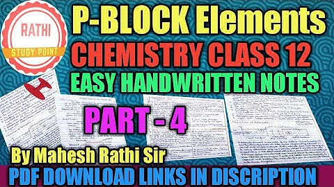 p-block elements Class 12 Chemistry | Class 12 Chemistry p block elements|By Mahesh Rathi Sir