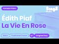 Dith piaf  la vie en rose karaoke piano