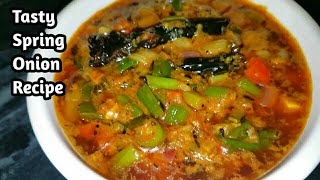 Tasty Spring Onion Recipe |Spring Onion Sabji| besan pyaj ki recipe @AkshbelaFoods