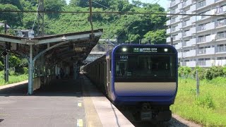 【ドアカット】JR横須賀線 田浦駅に普通久里浜行き到着【E235系】