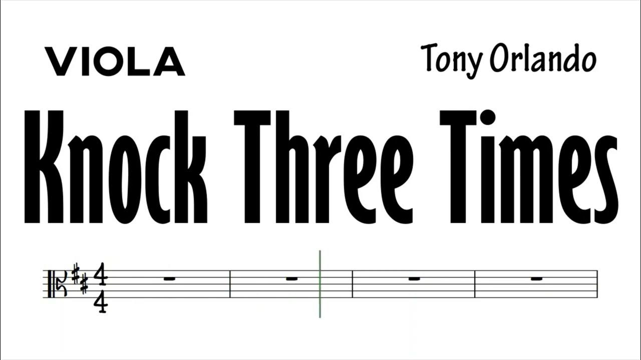 Knock Three Times Viola Sheet Music Backing Track Play Along Partitura