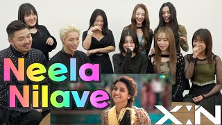 K-pop Malayali Idol reacts to lovely Malayalam MV💘@xin.official Neela Nilave #XIN #AOORA