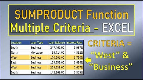 SUMPRODUCT Function Multiple Criteria