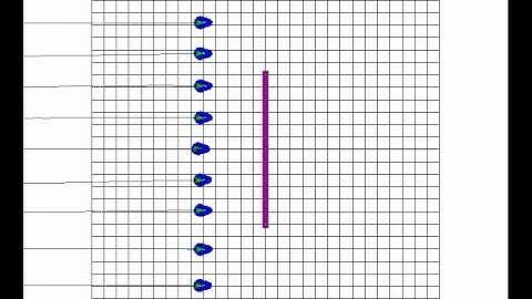 9 Robots Column Formation vs Flat Obstacle - Simulation - Obstacle View