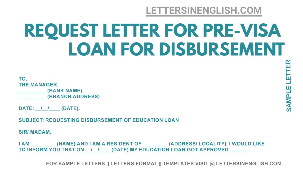 loan disbursement letter format