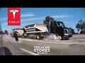 TESLA VS SEMI TRUCK TIRE | TESLACAM STORIES #68