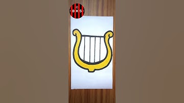 HOW TO DRAW HARP | MUSIC INSTRUMENTAL | EASY DRAWING | DKS CARTOON