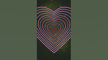 Neon lights tunnel | Colored love hearts | Animated flying romantic background | Hearts screensaver