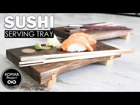 How to Make A Sushi Serving Tray with Really Cool Chop Sticks // Easy DIY Woodworking Project