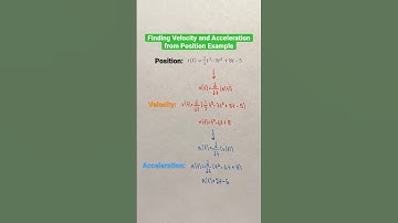 Finding Velocity and Acceleration from Position Example #Shorts #calculus #math #physics