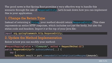 How to Return a JSON Object on Success and a JSON Error Object on Failure in Spring Boot