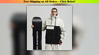 Gsou Snow 2025 Unisex Workwear Ski Jacket Waterproof Breathable Snowboard Coat Loose Fit American