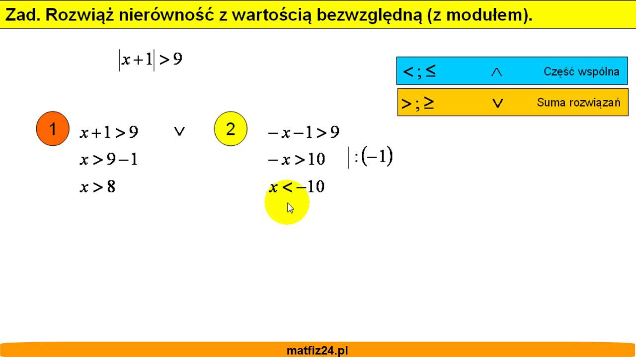 Rozwiąż Nierówność Z Wartością Bezwzględną Rozwiąż nierówność z wartością bezwzględną - Zadanie - Matfiz24.pl