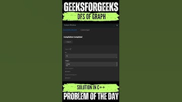 DFS of Graph | GeeksForGeeks POTD💚🖤| Solution👆🏻🔗 #coding #gfg #potd #geeksforgeeks #trending #shorts