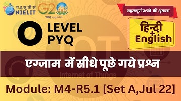 NIELIT PYQ || M4-R5.1 (IoT) || Solved Question Paper|| IoT Paper ||Set 1-|| July 2022 #olevel