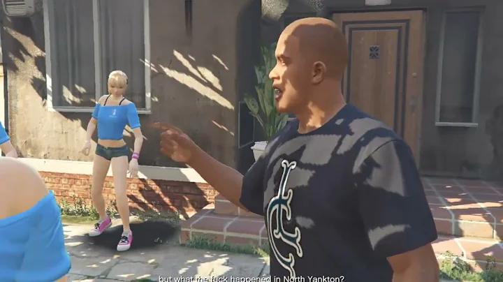 Random girl keeps punching Trevor during cutscenes : GTA V