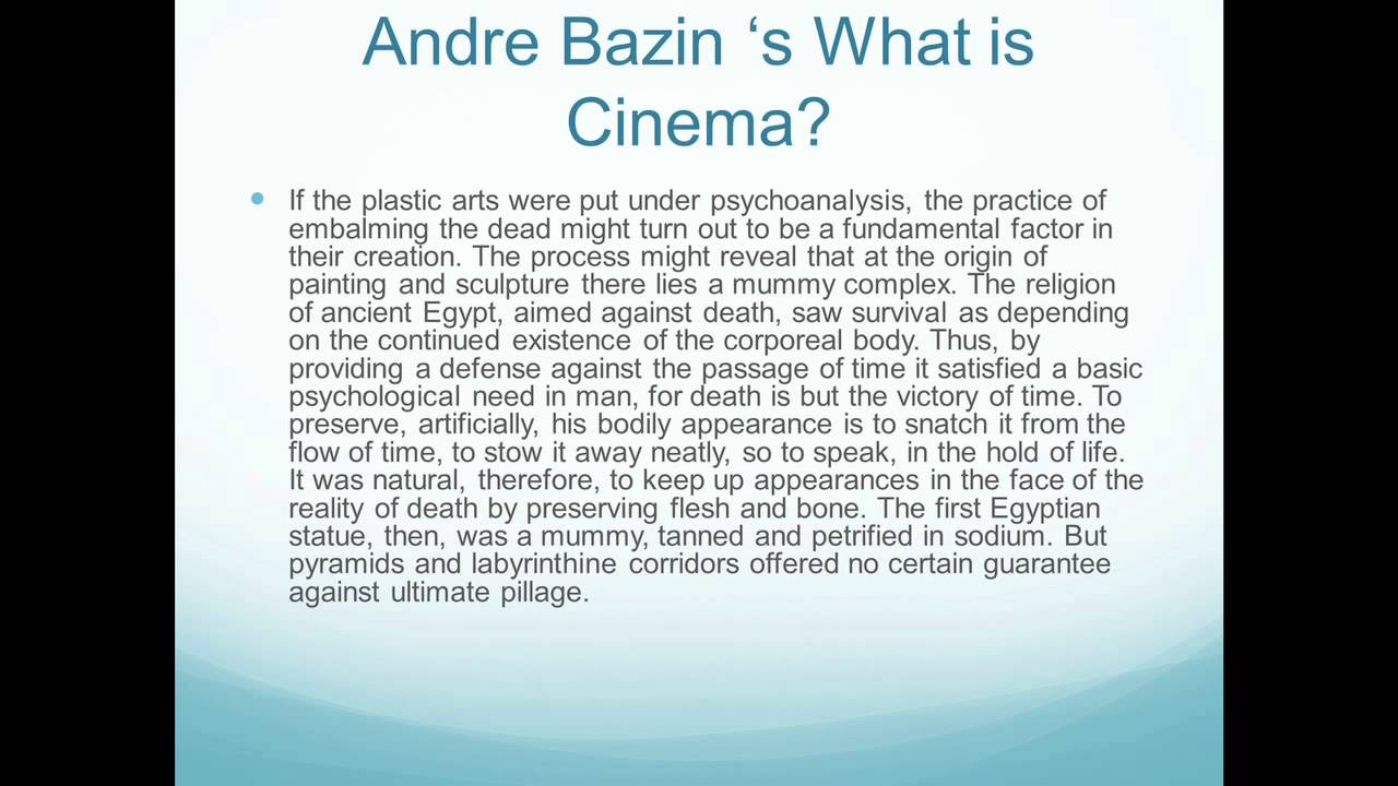 Film Appreciation 2015: Lecture 4: Film Theory