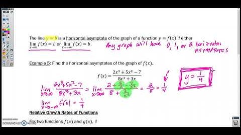 Section 1-15 Video 2- Connecting Limits at Infinity and Horizontal Asymptotes
