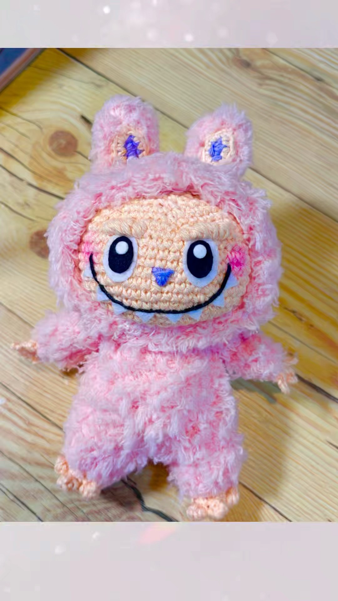 labubu 編みぐるみ 眉付きフェイスの編み方 #かぎ針編み #crochet