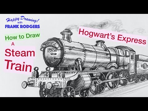 Video: How To Draw A Train, A Steam Locomotive Using A Pencil Step By Step?