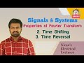 Properties of Fourier Transform: Time shifting & Time Reversal