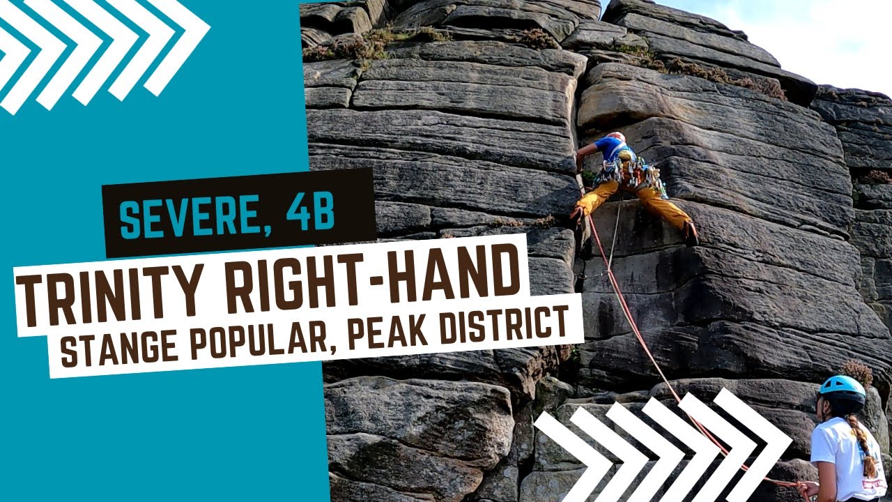 Trad climbing in Peak District Right Hand Trinity Severe 4b** Stanage Popular YouTube
