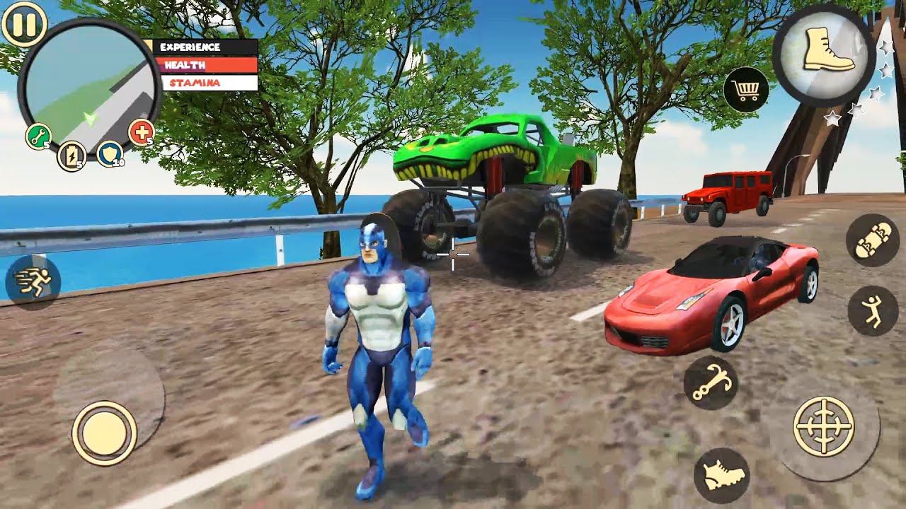 Rope Hero Vice Town( Purchase big Monster Truck) Big car for big Fun