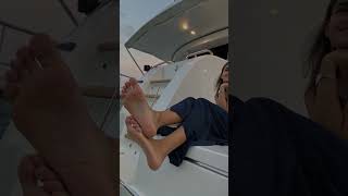 Barefoot on a yacht