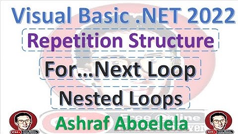 Visual Basic  Net 2022  94  Loop Structure, For…Next Loop, Nested Loops
